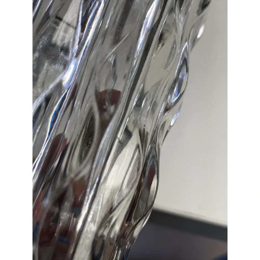Vintage‎ Fidenza Vetraria Italy Glass Vase MCM Wavy Pressed Scallop 9